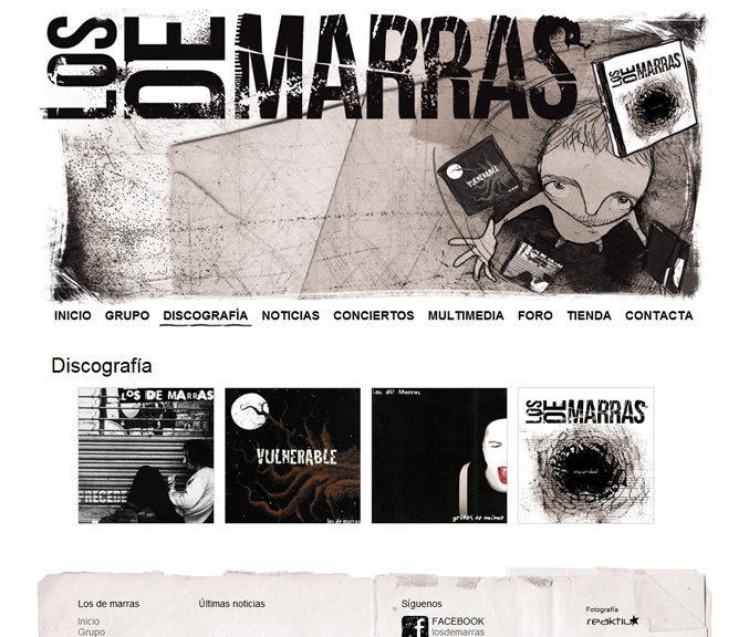Diseño y desarrollo web de la página de Los de Marras