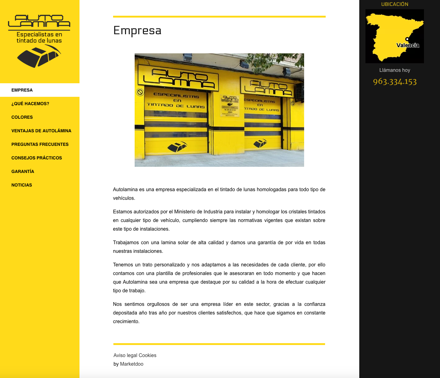 Diseño de la página web empresa Valencia