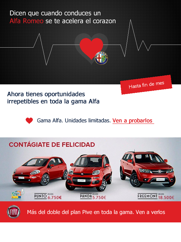 Diseño de newsletter para Alfa Romeo