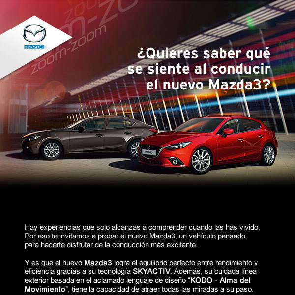 Cabecera del newsletter de Mazda