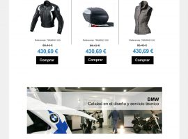 Diseño de newsletter para tienda online de motos BMW