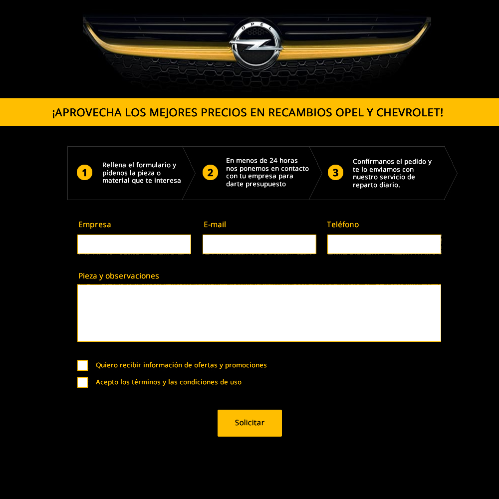 Diseño de formulario para Opel