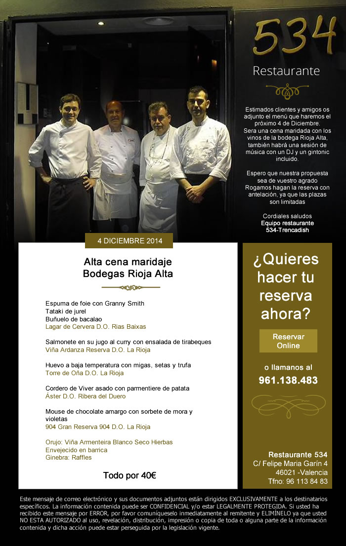 Diseño de newsletter para restaurante