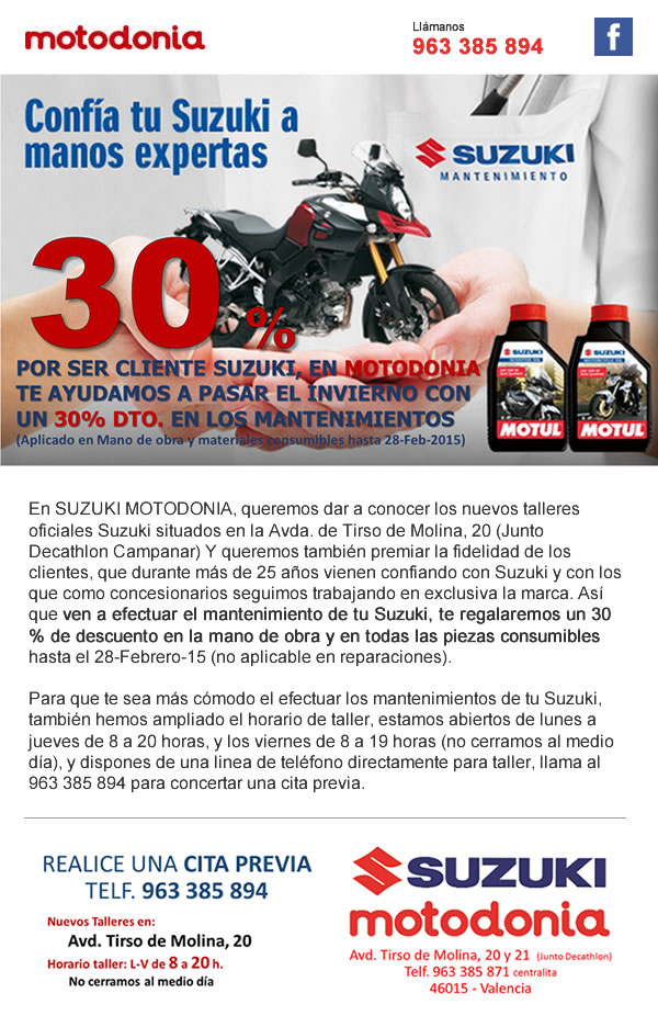 Diseño de newsletter para Suzuki motodonia