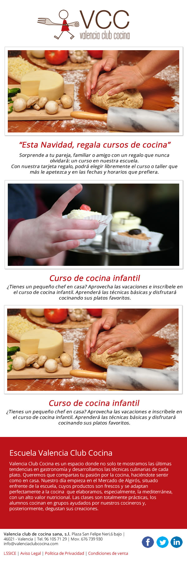 Diseño de newsletter para Valencia Club Cocina