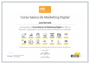 Certificado Curso Básico Marketing Digital