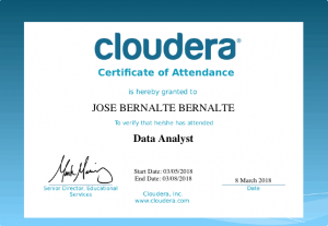 Certificado Curso Cloudera Data Analyst