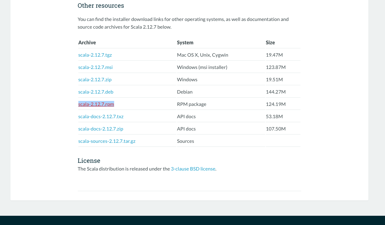 Descargar el RPM de Scala