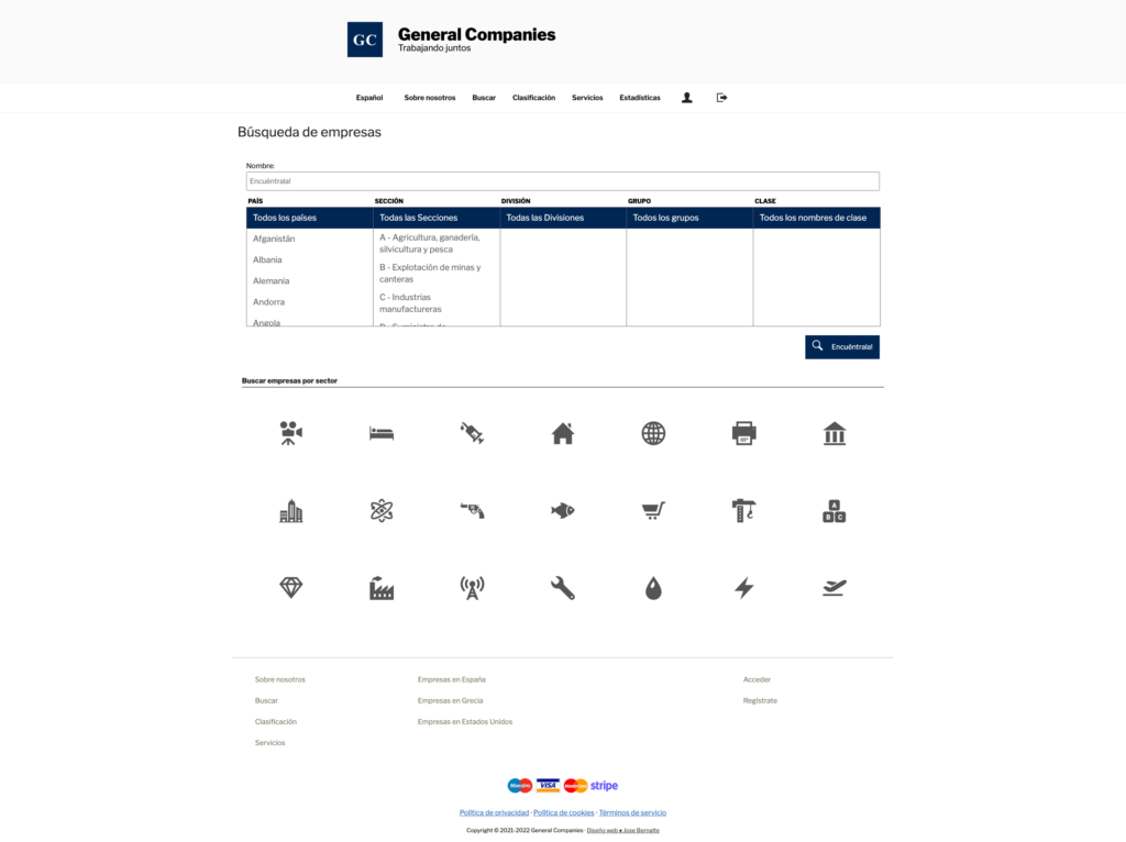 Desarrollo Web de buscador de Empresas